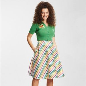Collectif X Modcloth Mattie Diagonal Rainbow Stripe Skirt